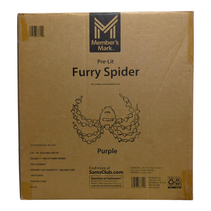 Member's Mark Holiday Pre-Lit LED Furry Spider, Purple