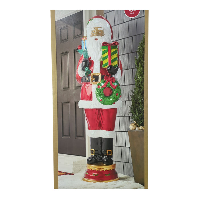 Member's Mark LED Pre-Lit Resin Santa, 6ft, Multicultural