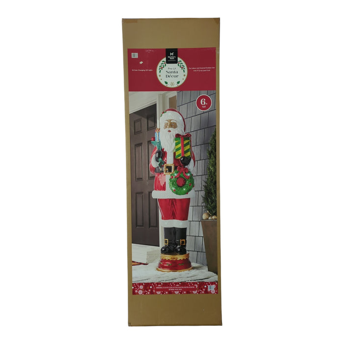 Member's Mark LED Pre-Lit Resin Santa, 6ft, Multicultural
