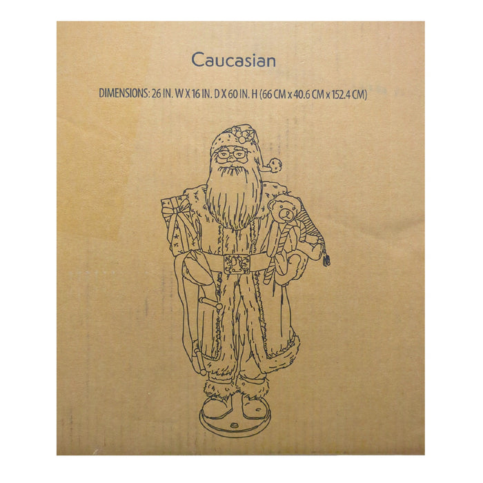 Members Mark Animated Singing Caucasian Santa with Hand Painted Face, 5ft