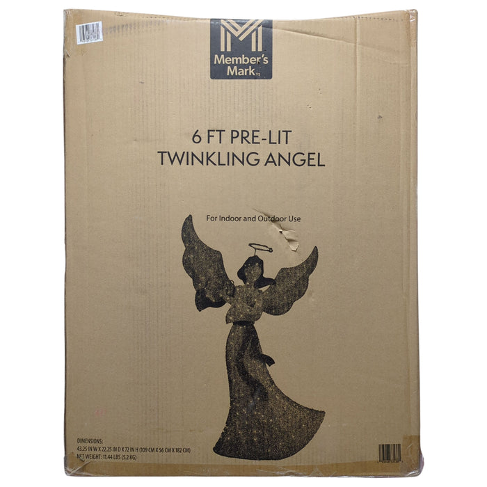 Member's Mark LED Pre-Lit Twinkling Mesh Angel, 6ft