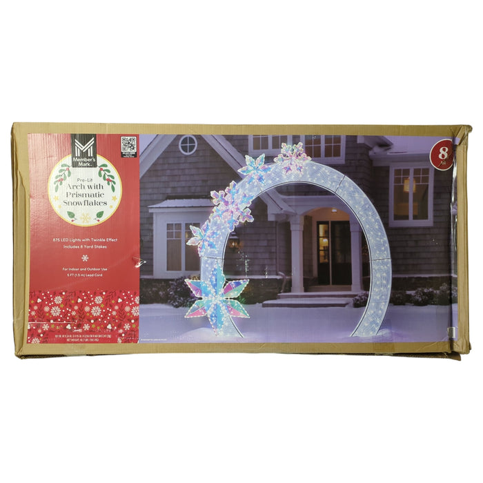 Member's Mark 875 LED Pre-Lit Arch with Prismatic Snowflakes