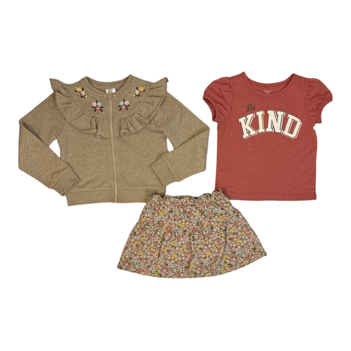 Member's Mark Girl's 3-Piece Short Sleeve Top, Skirt & Jacket Set