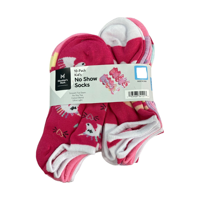 Member's Mark Girl's 10-Pack Ultra Lite Smooth Toe Seam No Show Socks