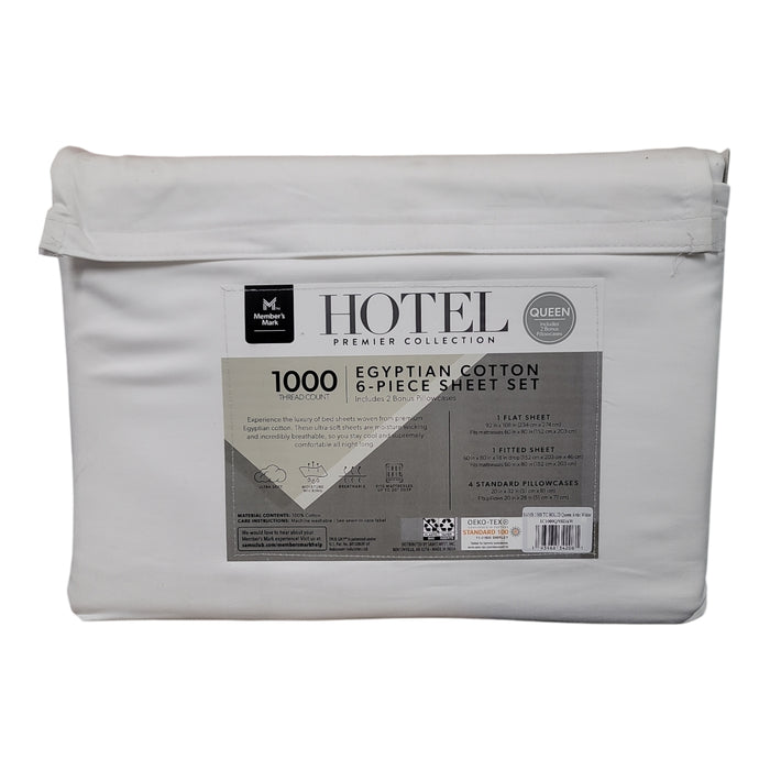 Member's Mark Hotel 1000 Thread Count Egyptian Cotton 6 Pc Sheet Set, Queen Size