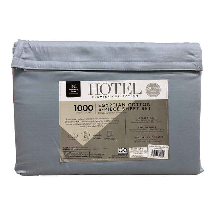 Member's Mark Hotel 1000 Thread Count Egyptian Cotton 6 Pc Sheet Set, Queen Size