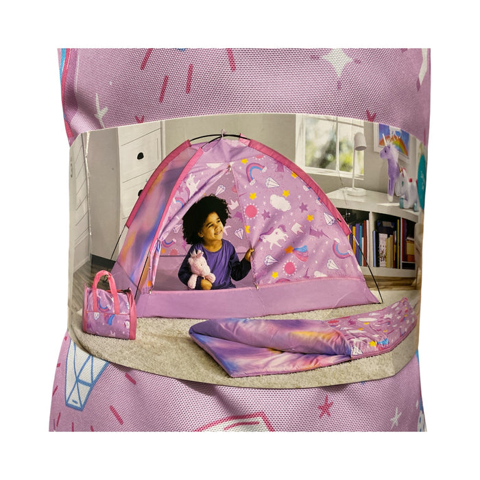 Member's Mark 3 Piece Slumber Set, Indoor Tent, Sleeping Bag & Duffle, Unicorn