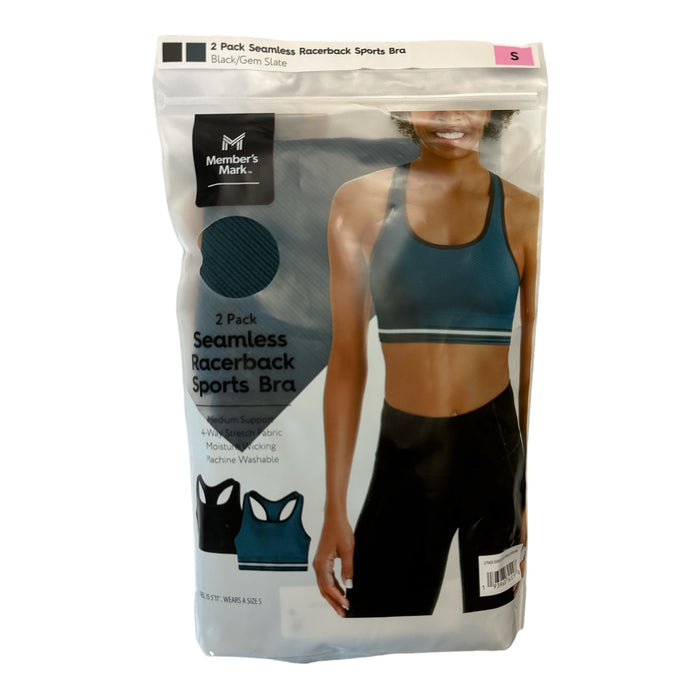 Member's Mark Women's 2-Pack Seamless Racerback Medium Support Sports Bras