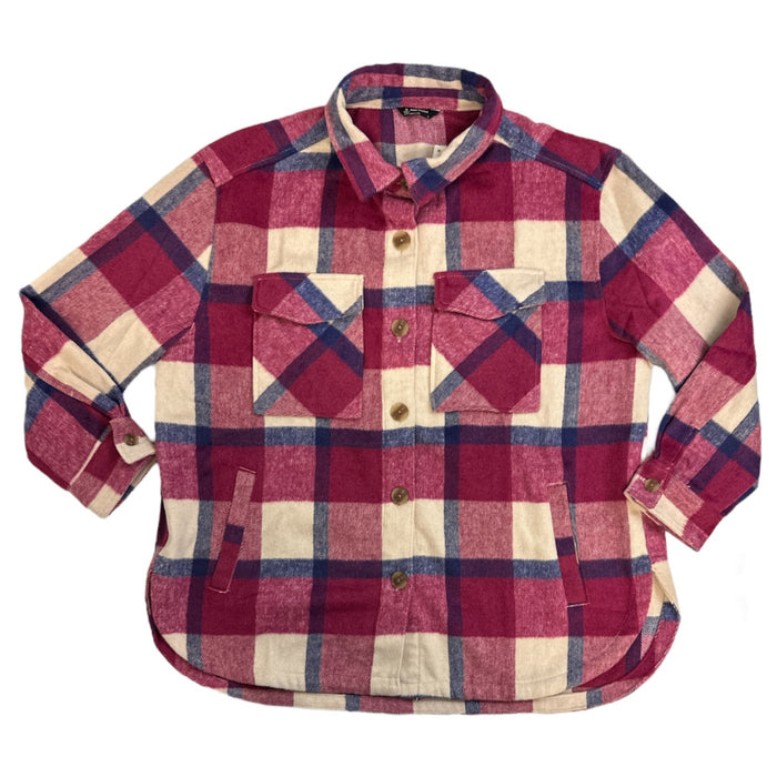 Member's Mark Women's Relaxed Fit Button Front Plaid Shacket