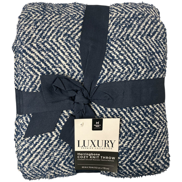 Member's Mark Luxury Premier Collection Herringbone Cozy Knit Throw