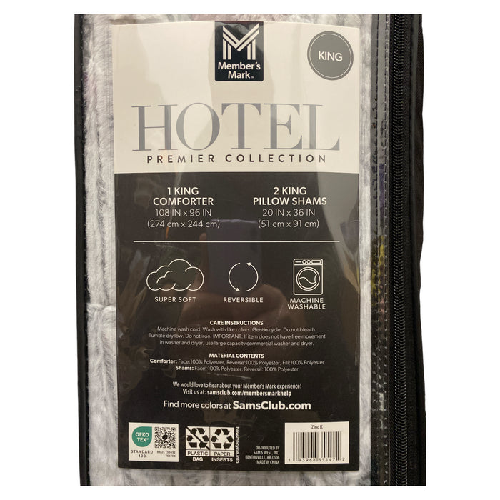 Member's Mark 3pc Hotel Premier Collection Faux Fur Comforter Set, King