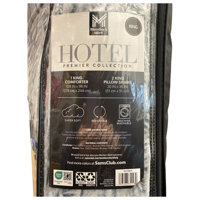 Member's Mark 3pc Hotel Premier Collection Faux Fur Comforter Set, King
