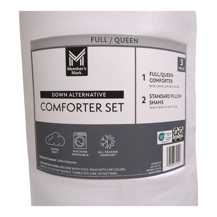 Member's Mark Down Alternative 3pc Comforter Set, Full/Queen