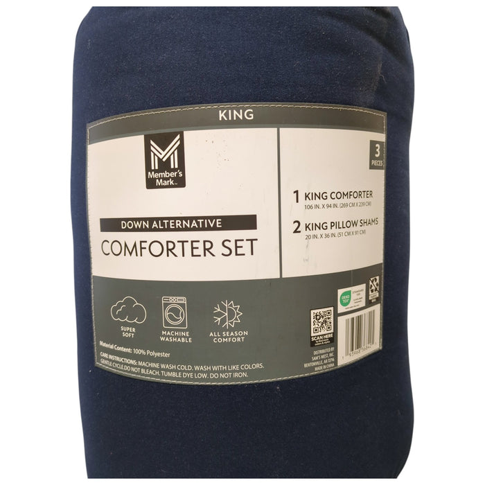 Member's Mark Down Alternative 3pc Comforter Set, King