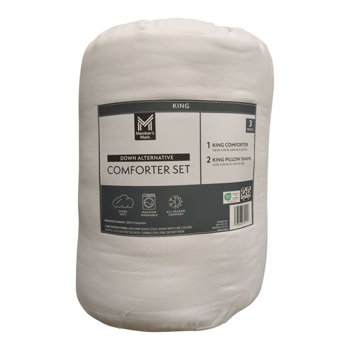 Member's Mark Down Alternative 3pc Comforter Set, King