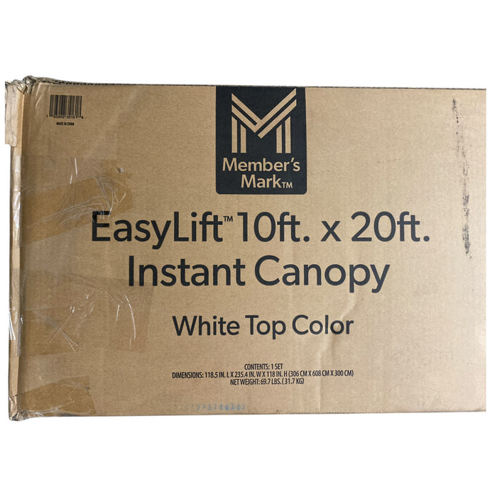 Member's Mark 10x20 EasyLift Steel Framed Instant Canopy, White