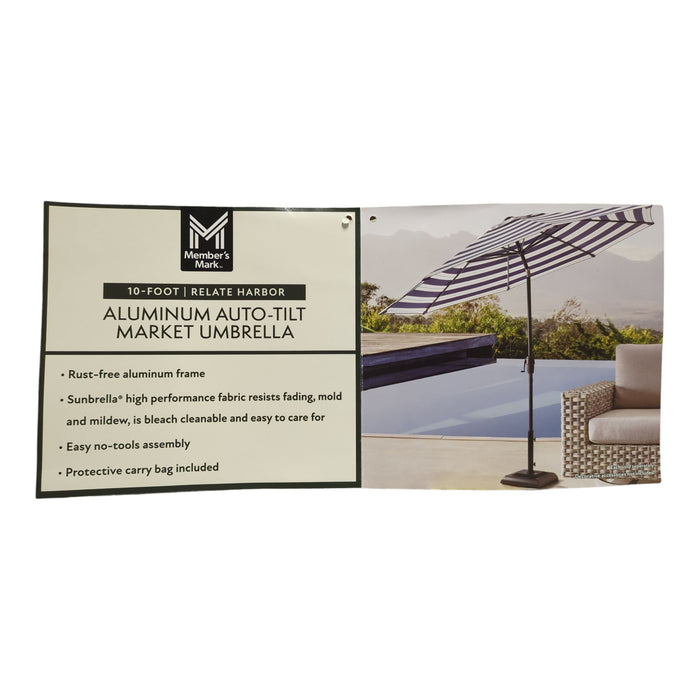 Member's Mark 10' Cabana Market Umbrella with Sunbrella Fabric