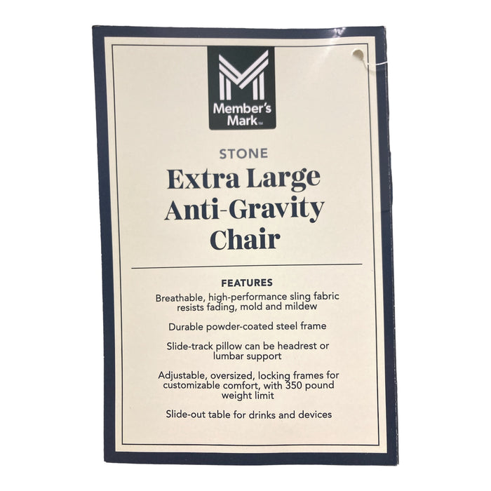 Member's Mark Oversized Anti-Gravity Chair with Side Table, 350lb Limit