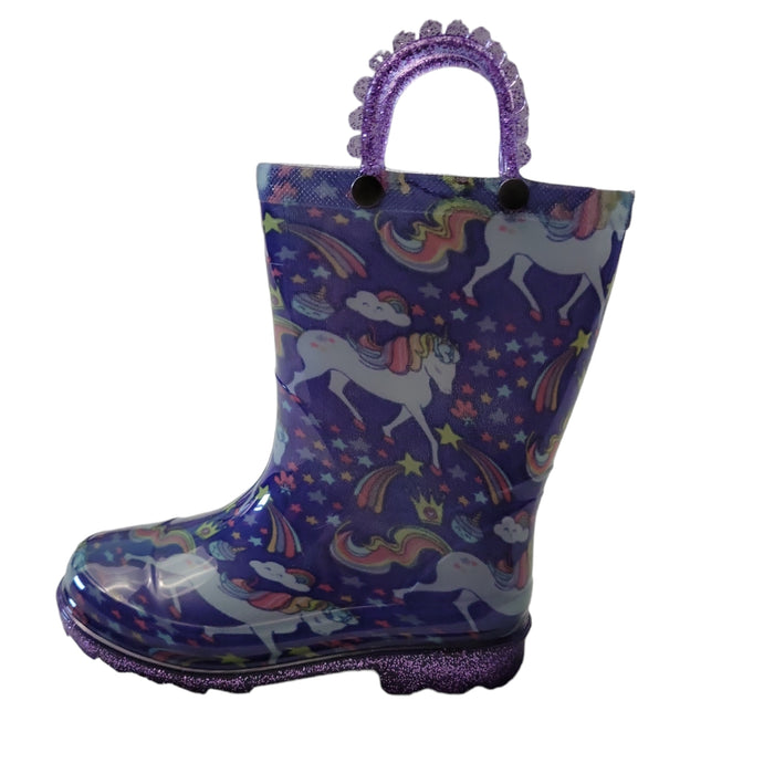 Member's Mark Girl's Waterproof Light Up Easy Pull-On Rain Boots