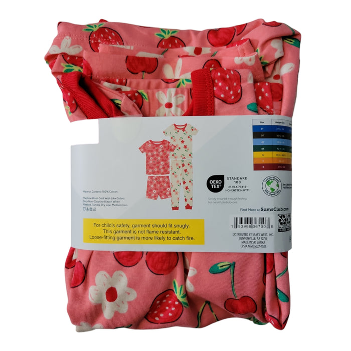 Member's Mark Girls Tagless 4-Piece Organic Cotton Pajama Set