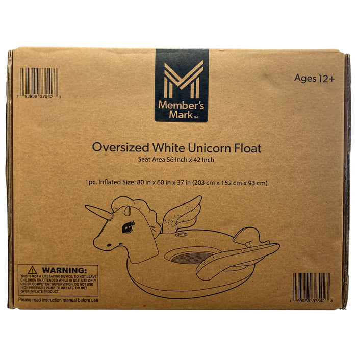 Member's Mark Oversized White Unicorn Float, 56"x42"