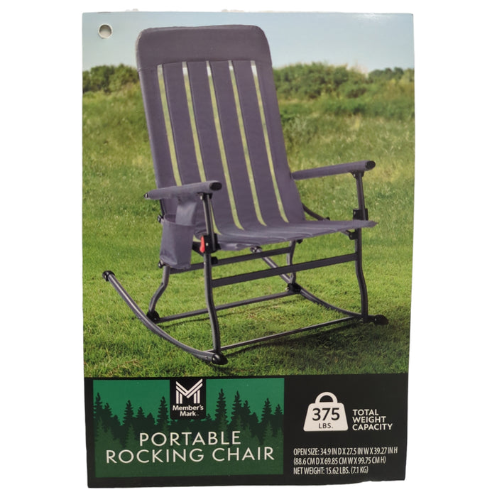 Member's Marks Portable Folding Camp Rocking Chair , Grey