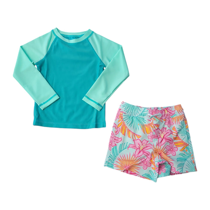 Member's Mark 2-Piece Family Swim Boy's Rashguard & Swim Trunk Set