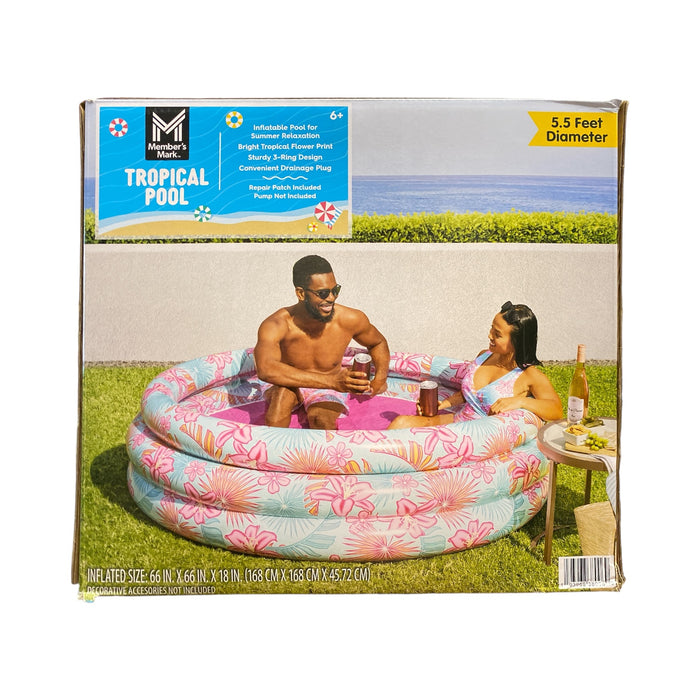 *Distressed Packaging* Member's Mark 3 Inflatable Ring Design Tropical Pool 5.5'