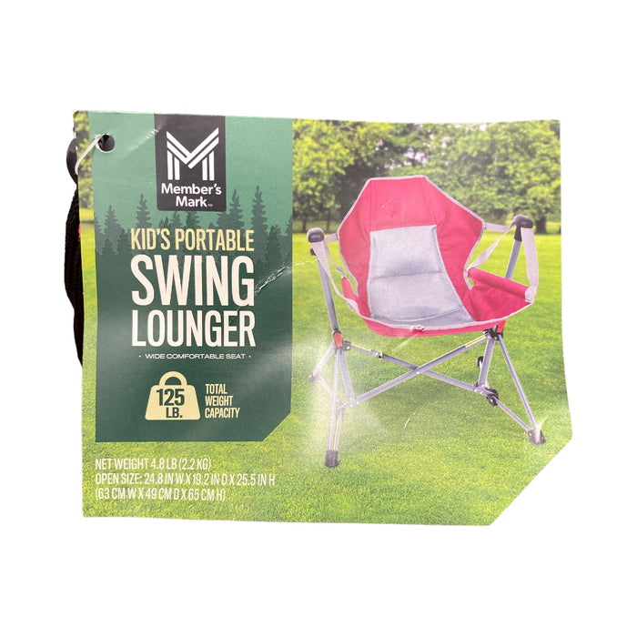 Member's Mark Kid's Portable Swing Lounger, 125Lbs Capacity, Pink