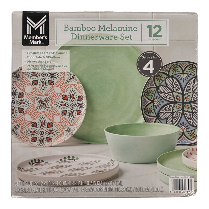 Member's Mark BPA Free Melamine Dinnerware Set, 12pc