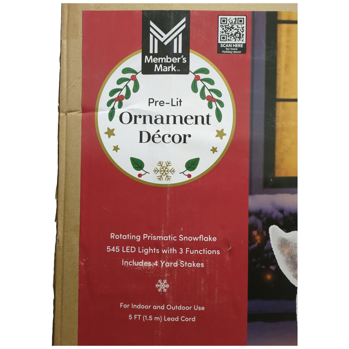 Member's Mark Pre-Lit 40" Indoor/Outdoor Ornament Decor, Gold/White