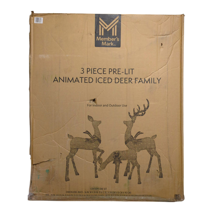Member's Mark Indoor/Outdoor Animated Iced Deer Family, 3pc