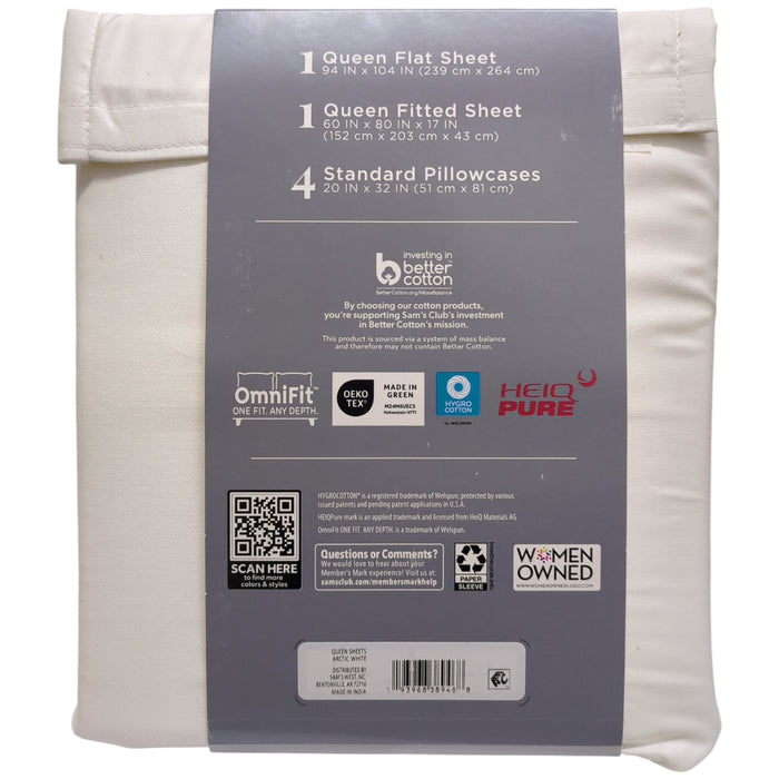 Member's Mark 500 Thread-Count Performance Sheet Set, 6 Piece, Queen
