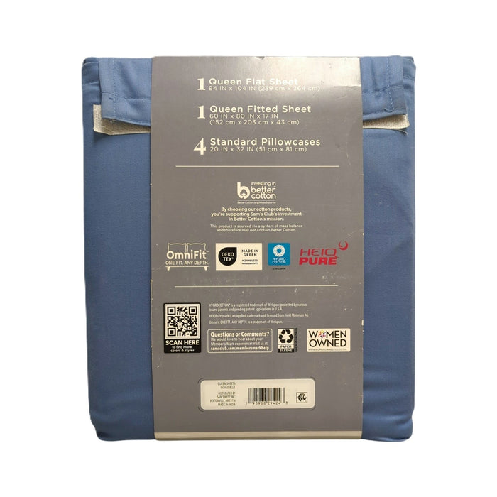 Member's Mark 500 Thread-Count Performance Sheet Set, 6 Piece, Queen
