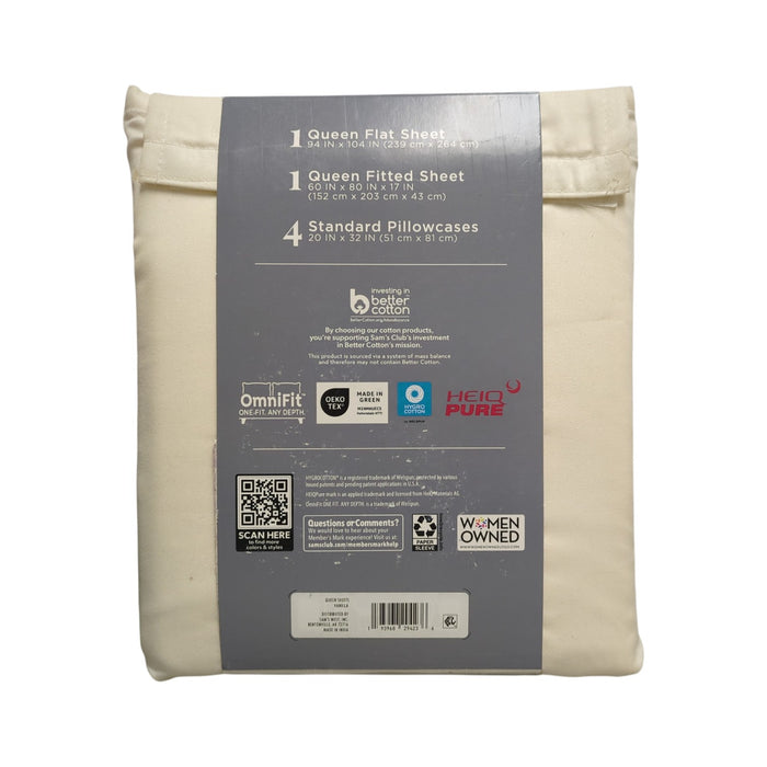 Member's Mark 500 Thread-Count Performance Sheet Set, 6 Piece, Queen