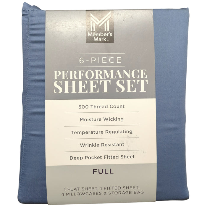 Member's Mark 500TC Performance Solid Sheet Set, 6pc (Soft Silver, Twin/Twin XL)
