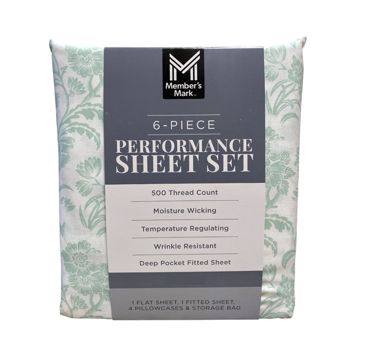 Member's Mark 500 Thread-Count Performance Solid Sheet Set, 6 Piece