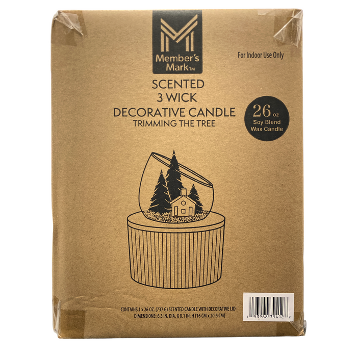 Member's Mark 3-Wick Scented Soy Wax Candle with Decorative Snow Globe Lid