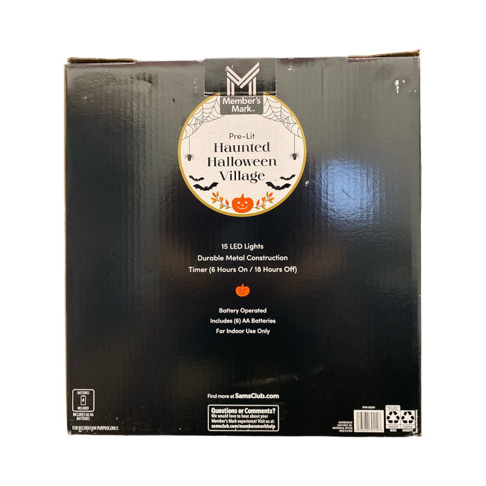 Member's Mark 15 LED Pre Lit Metal Haunted Halloween Village, Set of 3