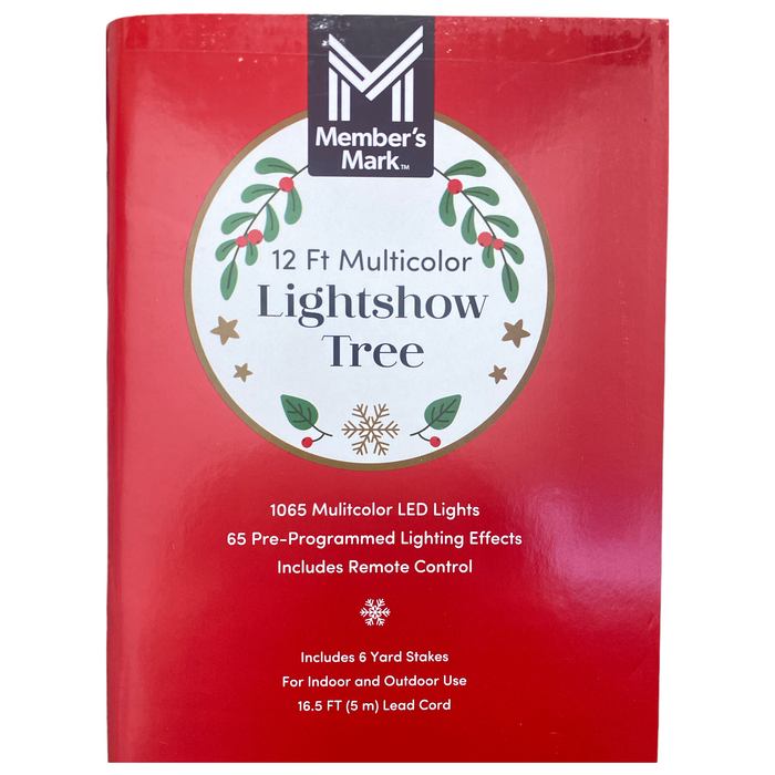 Member's Mark 12ft Multicolor Lightshow Tree, 65 Pre-Programmed Light Effects