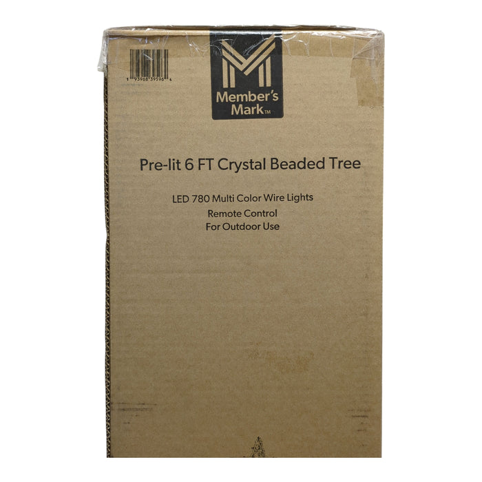 Members Mark 780 Multicolor LED Pre-Lit Crystal Beaded Tree, 6ft