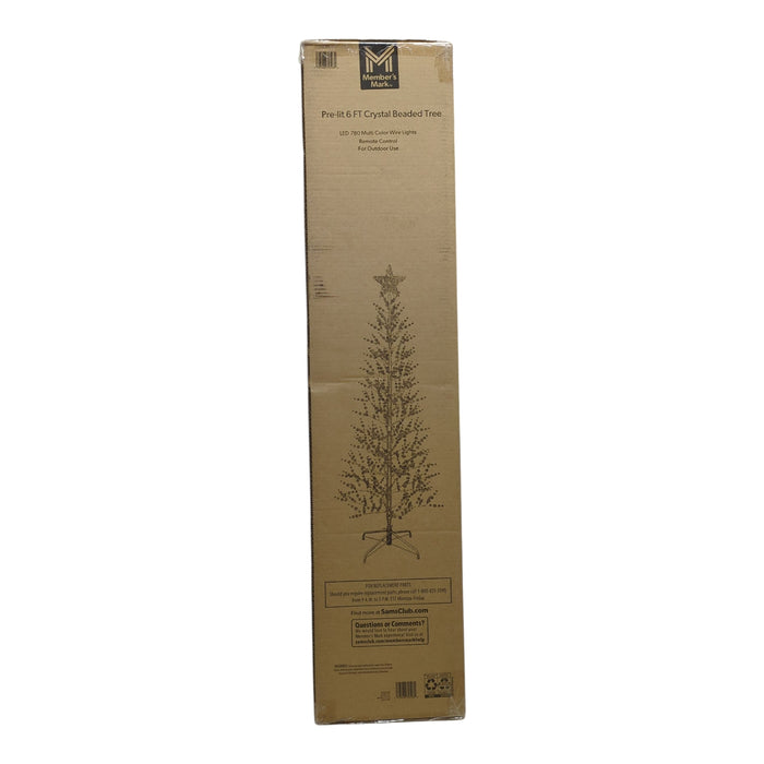 Members Mark 780 Multicolor LED Pre-Lit Crystal Beaded Tree, 6ft