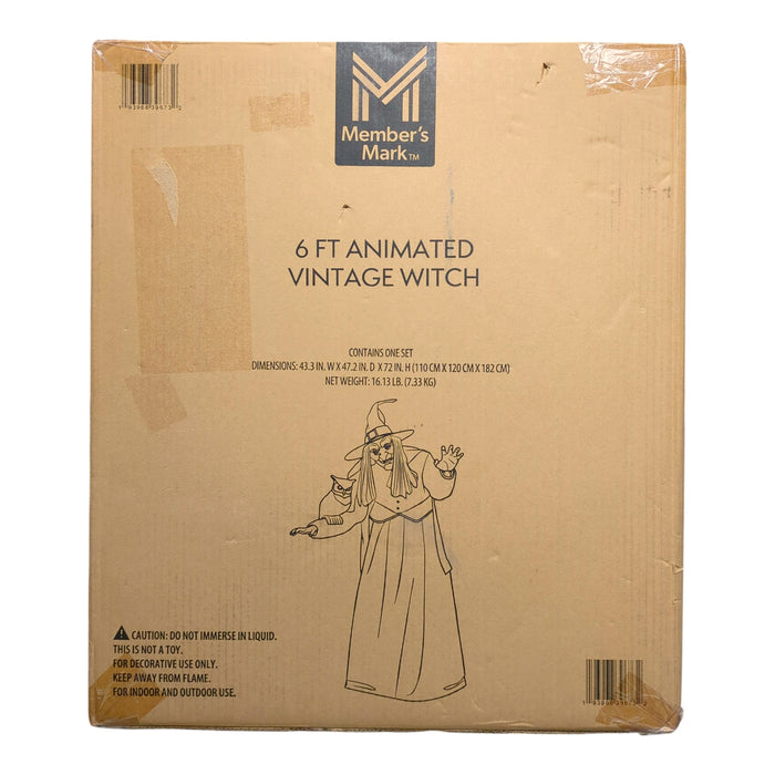 Member's Mark Pre-Lit Motion Activated Animated Vintage Witch, 6ft
