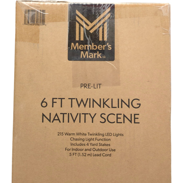 Member's Mark 215 LED Pre-Lit Outdoor Twinkling Nativity Set, 6 Ft