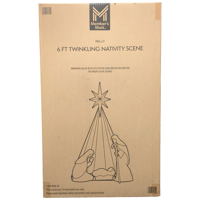 Member's Mark 215 LED Pre-Lit Outdoor Twinkling Nativity Set, 6 Ft