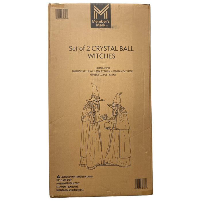 Member's Mark Pre-Lit Animated Crystal Ball Witches, Set of 2