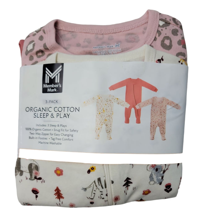 Member's Mark Baby 3-Pack Organic Cotton Soft Sleep And Play