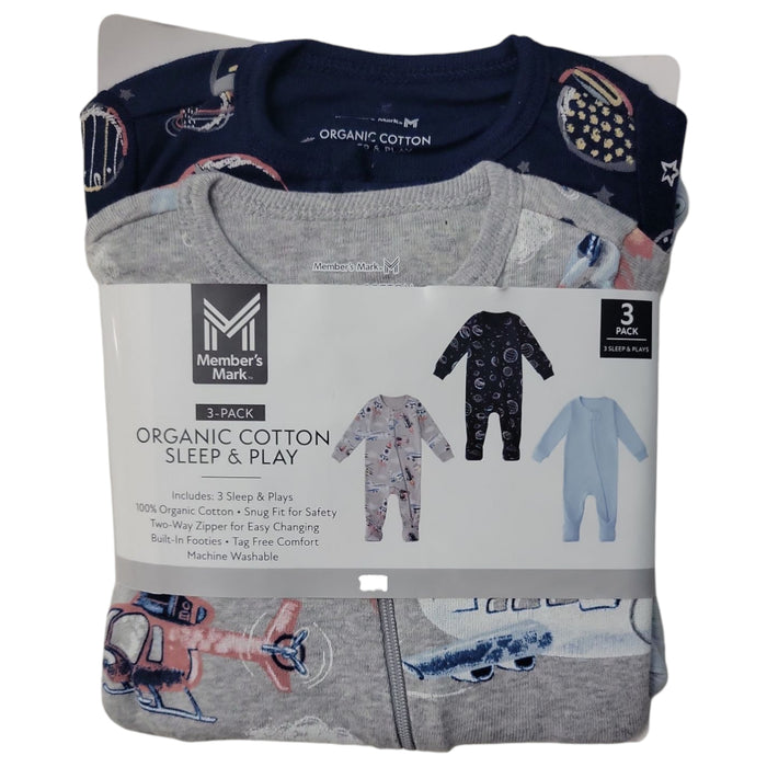 Member's Mark Baby 3-Pack Organic Cotton Soft Sleep And Play