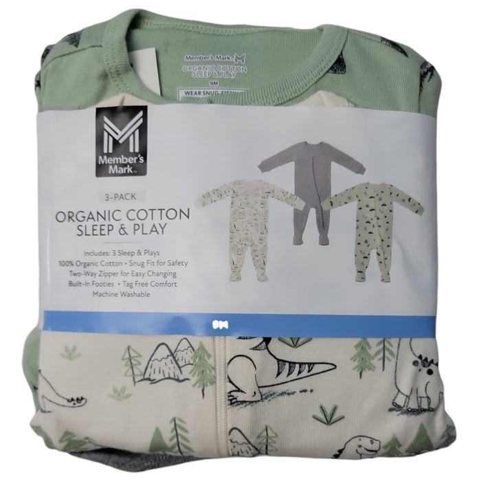 Member's Mark Baby 3-Pack Organic Cotton Soft Sleep And Play