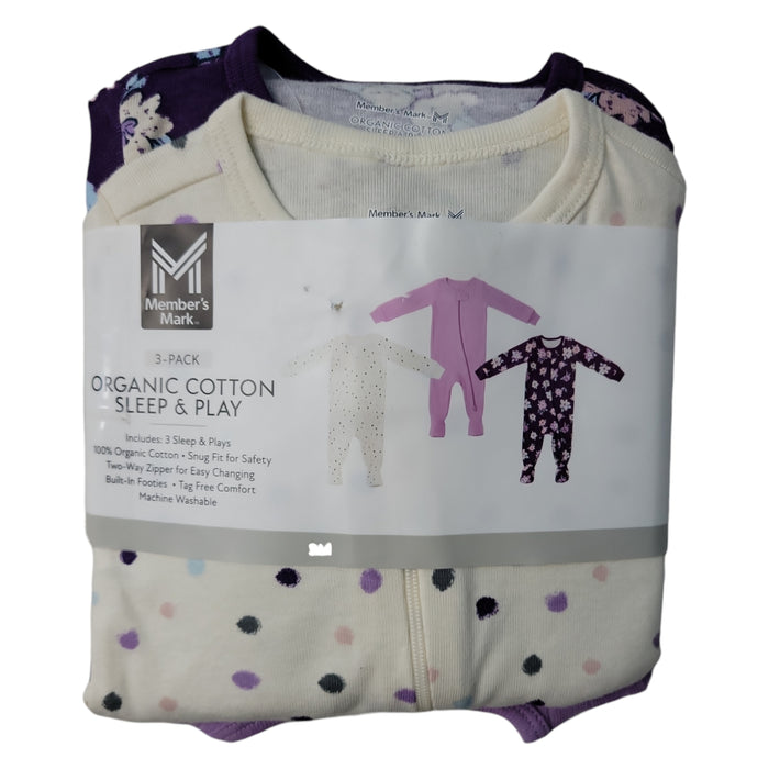 Member's Mark Baby 3-Pack Organic Cotton Soft Sleep And Play